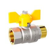 Кран шаровой латунный LD Pride 47.20.В-Н.Б GAS (бабочка)