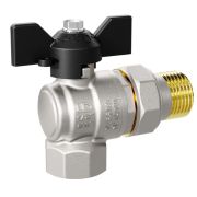 Кран шаровой латунный LD Pride 47.20.В-ГШ.У.Б Ду 20 Ру 40, угловой, вн-американка, (бабочка)