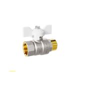 Кран шаровой латунный LD Pride 47.32.В-Н.Б Ду32 Ру25 white (бабочка с бир.)