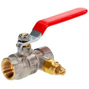 Кран шаровой латунный РИДАН BVR-DR DN25 PN40 с внутренней резьбой и спускным элементом