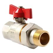 Кран VIEIR шаровый с американкой 3/4quot; НВ, кр. бабочка VR204-02