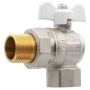 Кран VIEIR шаровый угловой с разьемным соединением (американка) 3/4quot; НВ, бел. Бабочка (64/6) VER48B