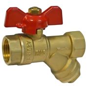 Кран VIEIR шаровой с фильтром ручка бабочка 1/2quot; GL133