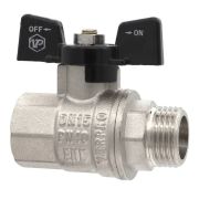 Кран VIEIR шаровый 1quot; ВН, черн. бабочка, никель (60/60) VP221-03