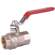 Кран VIEIR шаровый 1/2quot; ВВ, красная ручка, никель (112/14) VR200-01