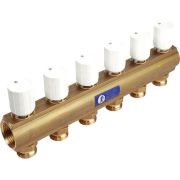 Коллектор Giacomini с термостатическими клапанами 1quot; x 18 /6, R553VY006