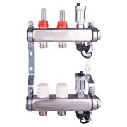 Группа коллект. AQUALINK с расходомерами, сливным краном и автомат. возд-ком, нерж. сталь 1quot;х2х3/4quot;