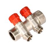 Коллектор VIEIR регулир. с вентилями 1quot;х3/4quot; 2 выхода (24/2) VR902