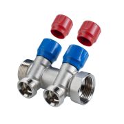 Коллектор VALTEC VTc.560.NE.060502 ЕВРОКОНУС с рег.вент НР 1quot;х3/4quot; 2 вых