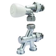 Группа термостатическая Giacomini микрометр. для однотр. систем с угловым клапаном 1/2quot; x 16