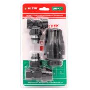 Комплект VIEIR терморегулирующий 1/2quot; угловой VR310-C черный (25)