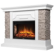 Каминокомплект: Очаг Electrolux EFP/P-2520LS N, портал Florida 25 белый, серый