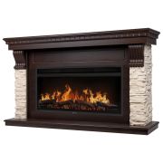 Каминокомплект: Очаг Electrolux EFP/P-3620LS, портал Michigan 42/40/36, камень молочный, шпон темный