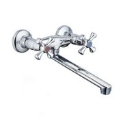 Смеситель БЕЛЫЕ КОЛОДЕЗИ д/кухни 1/2quot; кер. изл. L-нос пристен. 1005 BY 150L