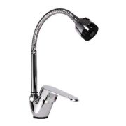Смеситель АМУР д/кухни 40 мм quot;уткаquot;, п/г, гусак гофр.с 2-х аэрат, хром, L5014 (10) Арт. BY3010-B2