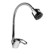 Смеситель АМУР д/кухни 40 мм quot;уткаquot;, п/гайку, гусак гофр. с аэрат.TYE-2025 (10) Арт. BY 2010-B2S