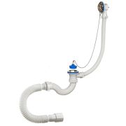 Сифон ОРИО для ванны 1 1/2, с гиб.трубой 40*40/50 дл.370мм, с выпуском и переливом А-40089 (1/30)