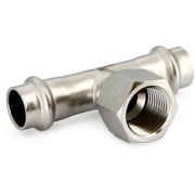 Тройник Uni-Fitt пресс 22х3/4quot;х22 вн. р., нерж. ст.