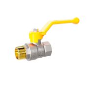 Кран шаровой латунный для газа LD Pride 47.32.В-Н.Р GAS Ду 32 Ру 25 (рычаг с бир.)