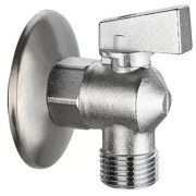 Кран VIEIR LUX Ganzer шаровый угловой 1/2quot;x1/2quot; хром. с отражалелем (60/1) GZR33