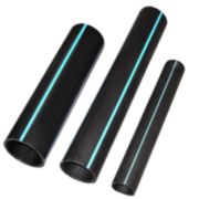 Труба ПНД ПЭ100 20х2,0 SDR11 питьевая черная с синей полосой, (200)