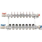 Комплект коллекторов REHAU HKV-D из нержавеющей стали на 8 контуров с шаровыми кранами