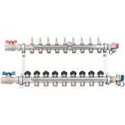 Комплект коллекторов REHAU HKV-D из нержавеющей стали на 9 контуров с шаровыми кранами