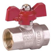 Кран ViEiR шаровый 1quot; ВВ, кр. бабочка, никель (60/6) VR201-03