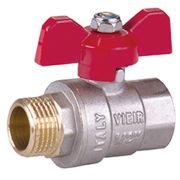 Кран ViEiR шаровый 1quot; ВН, кр. бабочка, никель (60/6) VR203-03