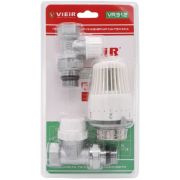 Комплект VIEIR радиаторный прямой (клапан термостат. клапан запорный,термоловка) 3/4quot; VR313 (25/1)