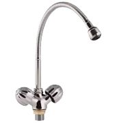 Смеситель БЕЛЫЕ КОЛОДЕЗИ д/кухни 1/2quot; кер. п/шпильку, с гофриров. гусаком, TYE-1030 (10)