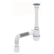 Сифон АНИ пласт д/умыв-ка бутылочный 1 1/4quot;x40 с гофрой 40х50 D-65мм C1010