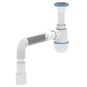 Сифон АНИ пласт д/умыв-ка/мойки бутылочный 1 1/4quot;x40 с гофрой 40х40/50 D-65мм C2015