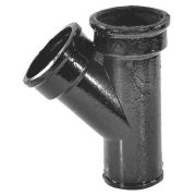 Тройник чуг канал б/н Ду100х100х45гр косой ГОСТ 6942-98