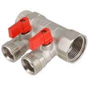 Коллектор VALTEC VTc.580.N.0502 с отсек. кранами НР 3/4quot;х1/2quot; 2 вых