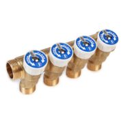 Коллектор сантехнический Giacomini с вентилями 3/4quot; x 1/2quot; /4, R585CY074