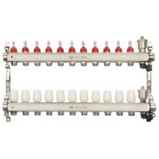 Группа коллекторная ONDO нерж сталь 11 вых. с автомат. воздухоотвод., расход. и термостат. клапанами