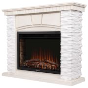 Портал Firelight Porto 30 камень белый, шпон беленый дуб