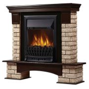 Портал Firelight Forte Wood Classic камень коричневый, шпон темный дуб