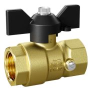 Кран шаровой латунный LD Pride 44.15.В-В.М.Б Ду15 Ру16 для манометра, вн-вн, (бабочка)