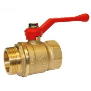 Кран шаровой ГАЛЛОП DN-32 СТАНДАРТ 221 рычаг красный, ВхН