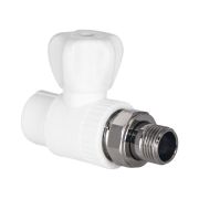 Кран шаровой TEBO бел. PP-R для радиатора 20х1/2quot; прямой (10/60), арт. 030060201