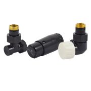 Комплект трехосевой SCHLOSSER STANDARD MINI 1/2quot; правый, Ral 9005, с термоголовкой MINI M30x1,5