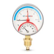 Термоманометр VARMEGA радиальный 80 мм, 4 бар, 120гр.С, 1/2quot;, с отсекающим клапаном, VMMT07-800404