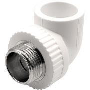 Угольник THERMOLIGHT комбинированный PP-R НР 32х1quot; белый (10/60)