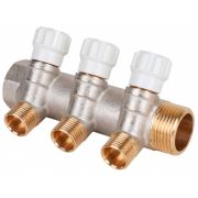 Коллектор латунный с регулирующими вентилями MVI 1quot;x1/2quot; 3 вых.