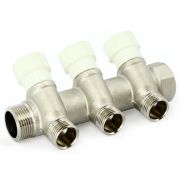 Коллектор UNI-FITT НВ 1quot; с вентилями никел. 4 выхода 1/2quot;Н 40мм, арт. 404N4240
