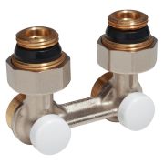 Узел нижнего подключения Giacomini угловой, для двухтр. систем, компактный 1/2quot;M x 3/4quot;E, R388LX012