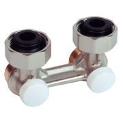 Узел нижнего подключения Giacomini угловой, для двухтр. систем, компактный 3/4quot;F x 3/4quot;E, R388LX002