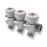 Коллектор  с регулировочными вентилями 3/4quot;x1/2quot;, 3 выхода